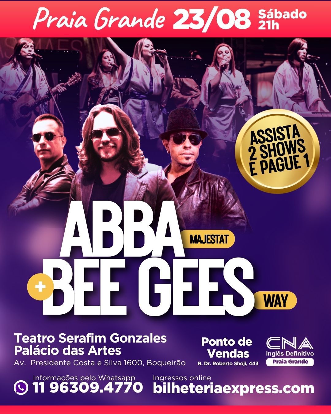 Abba + Bee Gees - Show Tributo em Praia Grande