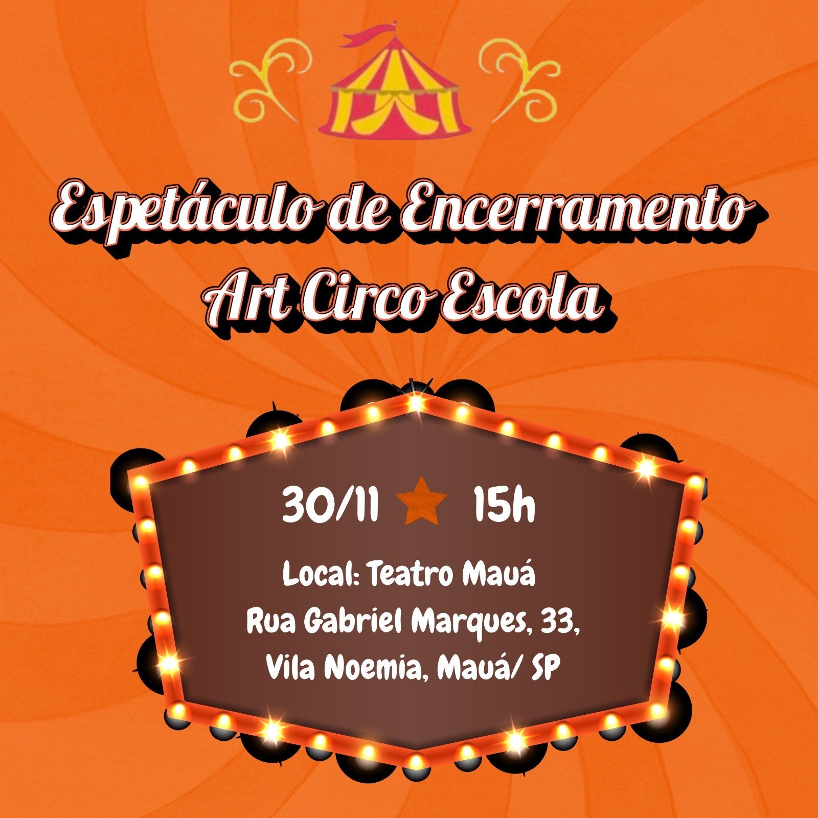 Espetáculo de Encerramento Art Circo - 15 horas 