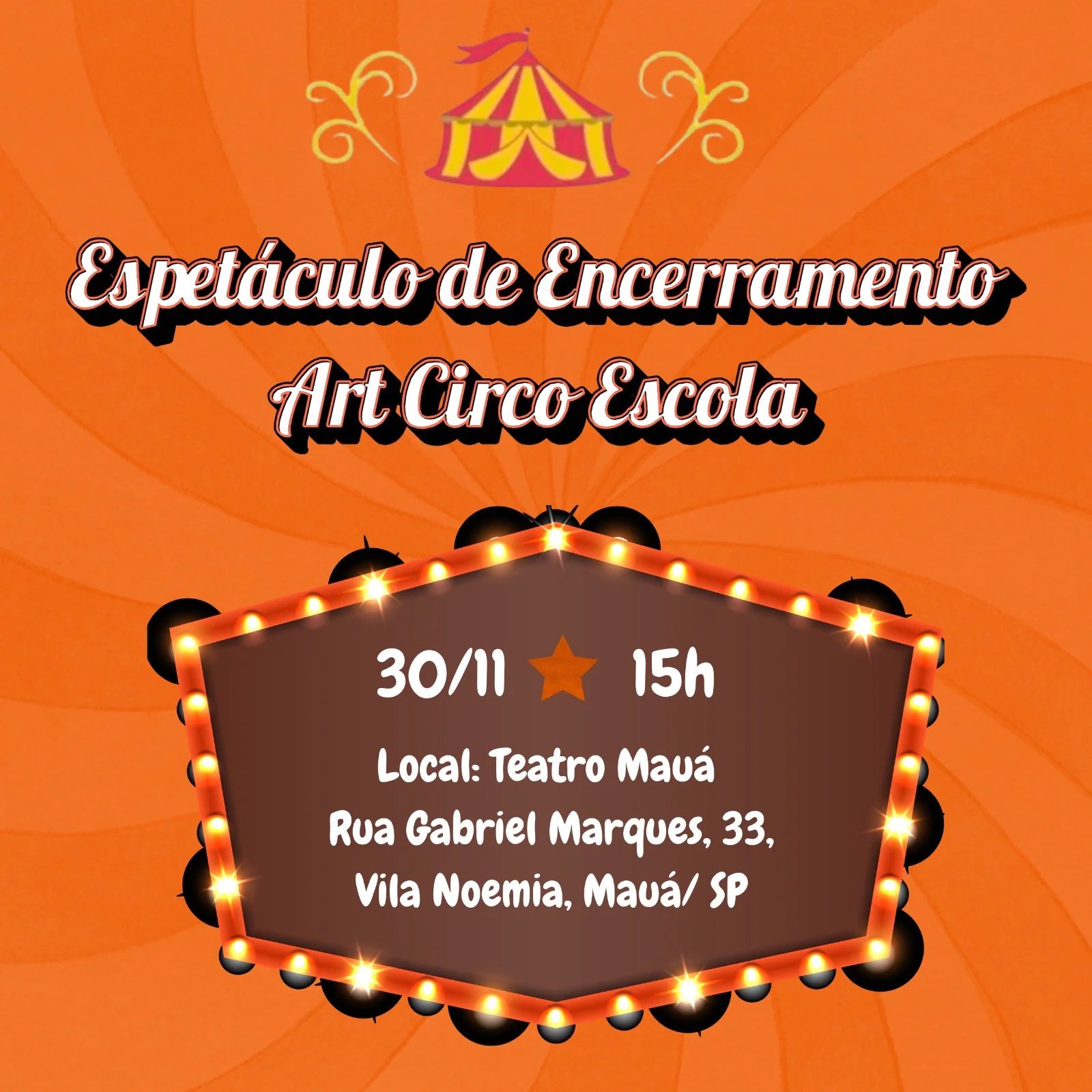 Espetáculo de Encerramento Art Circo - 15 horas 