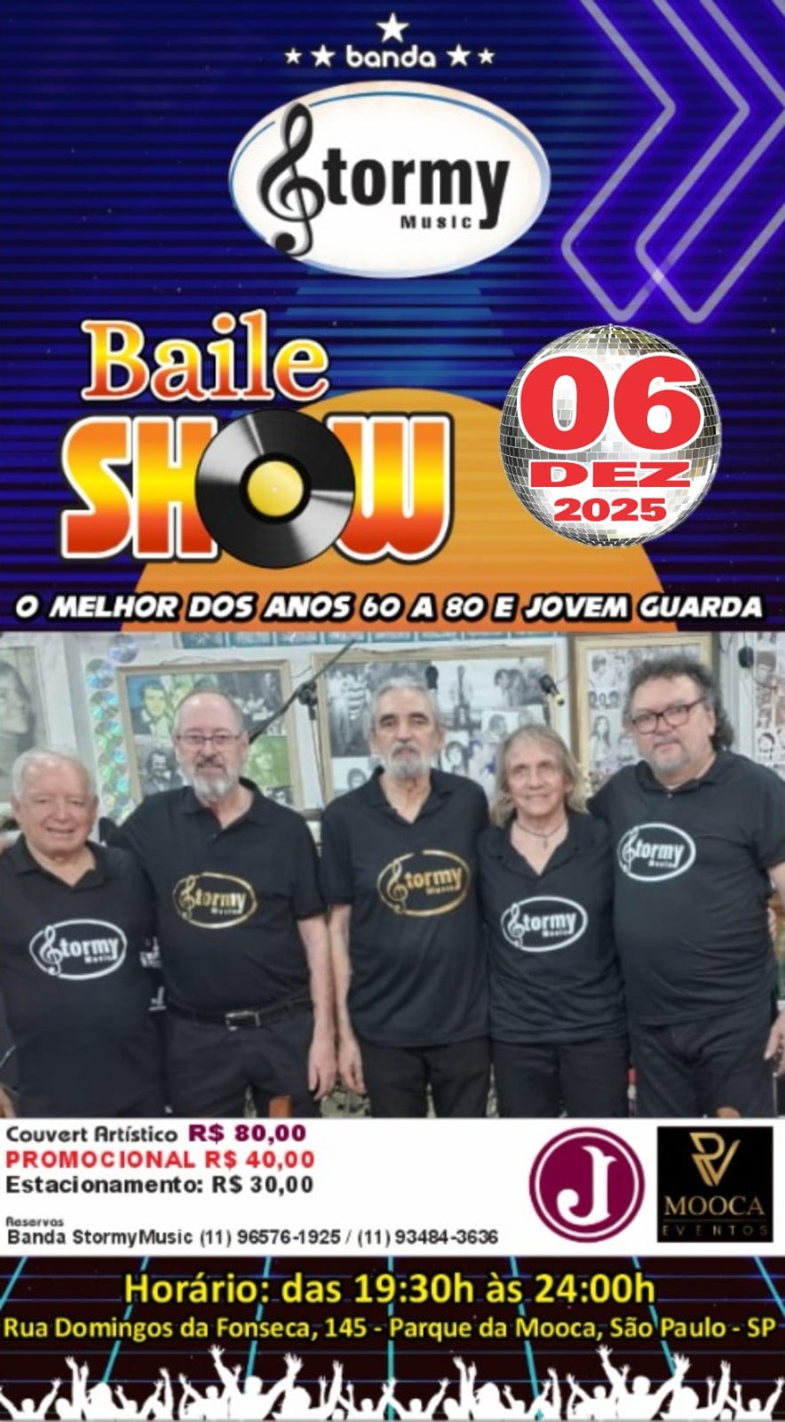 Show - Baile Flash Back Nacionais e Internacionais: Anos 60 a 80, incluindo Jovem Guarda