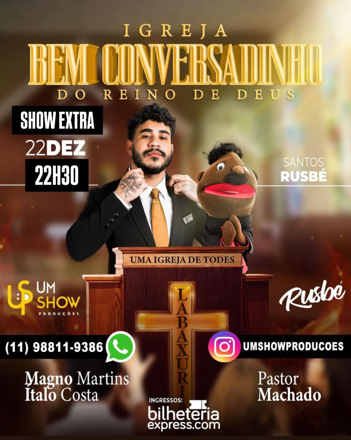 MAGNO MARTINS E PASTOR MACHADO EM SANTOS (SHOW EXTRA)
