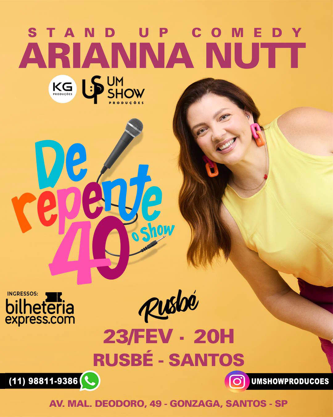 ARIANNA NUTT EM SANTOS com DE REPENTE 40