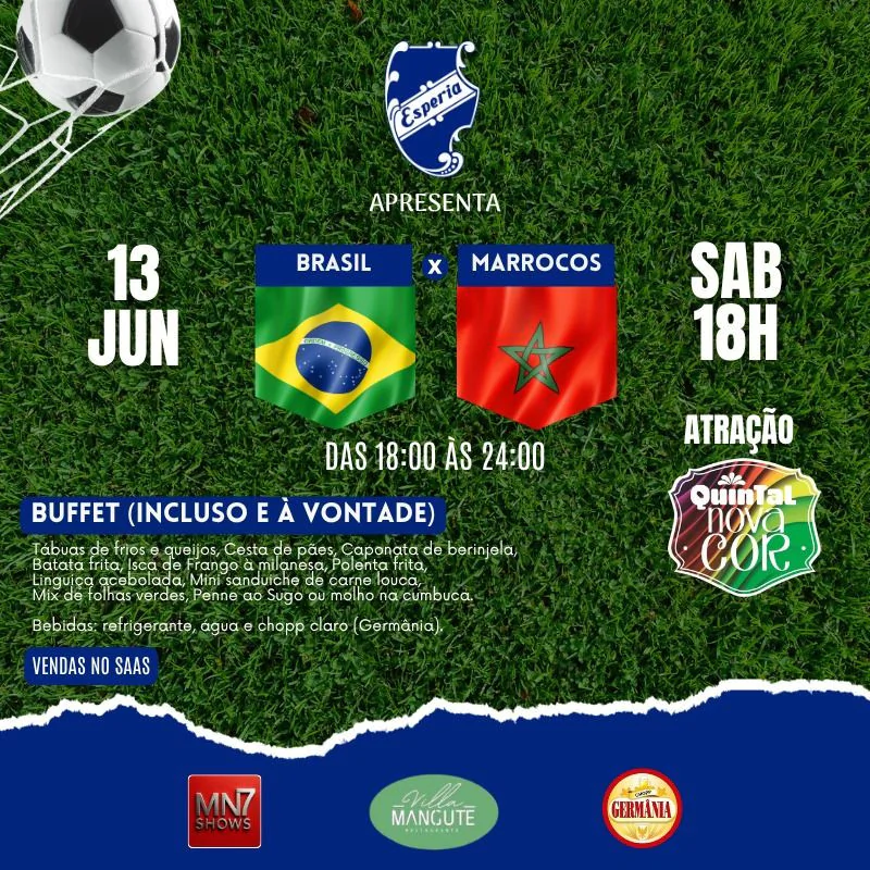Jogo Brasil x Marrocos - Buffet a Vontade
