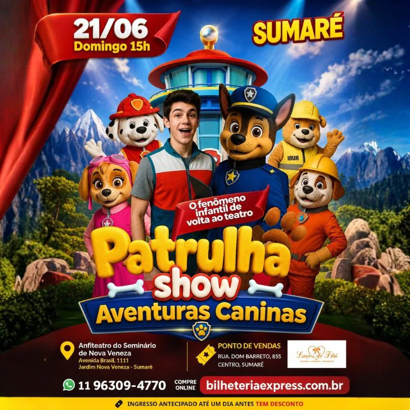 Patrulha Show Aventuras Caninas em Sumaré