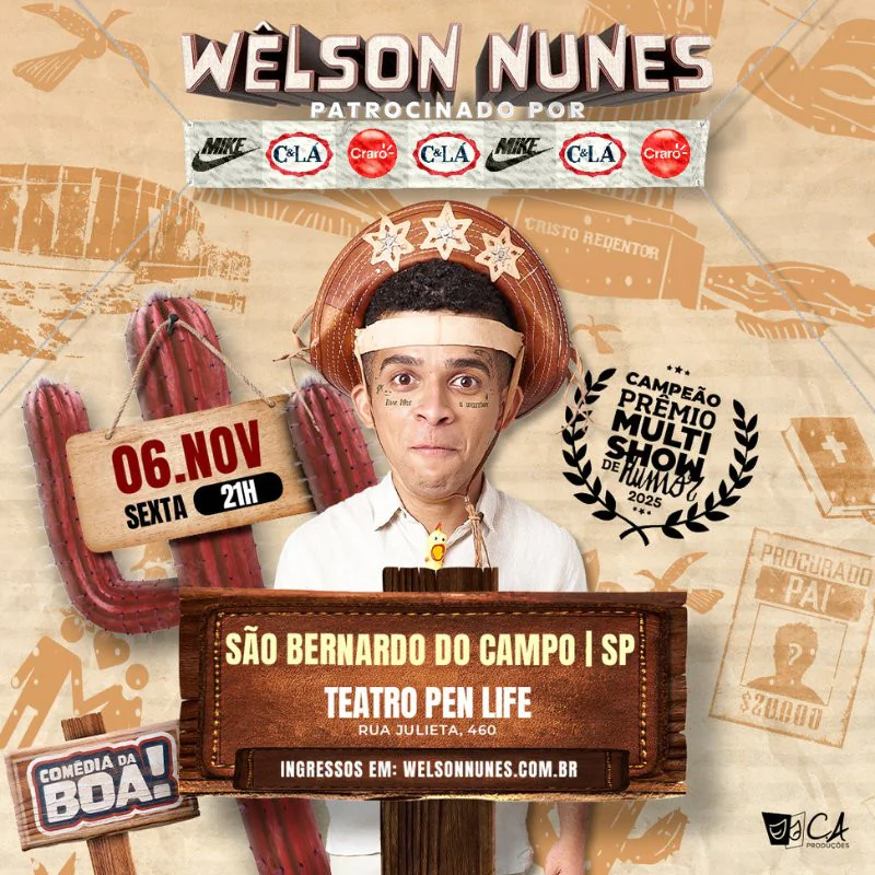 Wêlson Nunes no Teatro PEN LIFE | Comédia da Boa