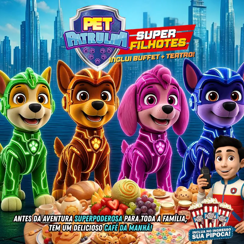 Café da Manhã Pet Patrulha Super Filhotes