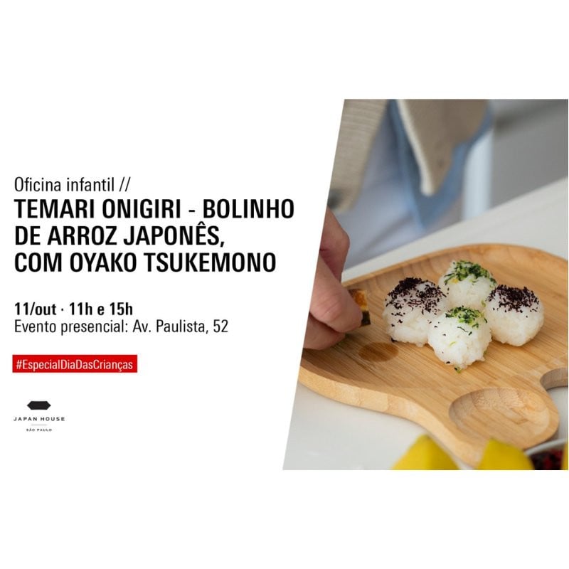Oficina infantil | Temari Onigiri - bolinho de arroz japonês, com Oyako Tsukemono