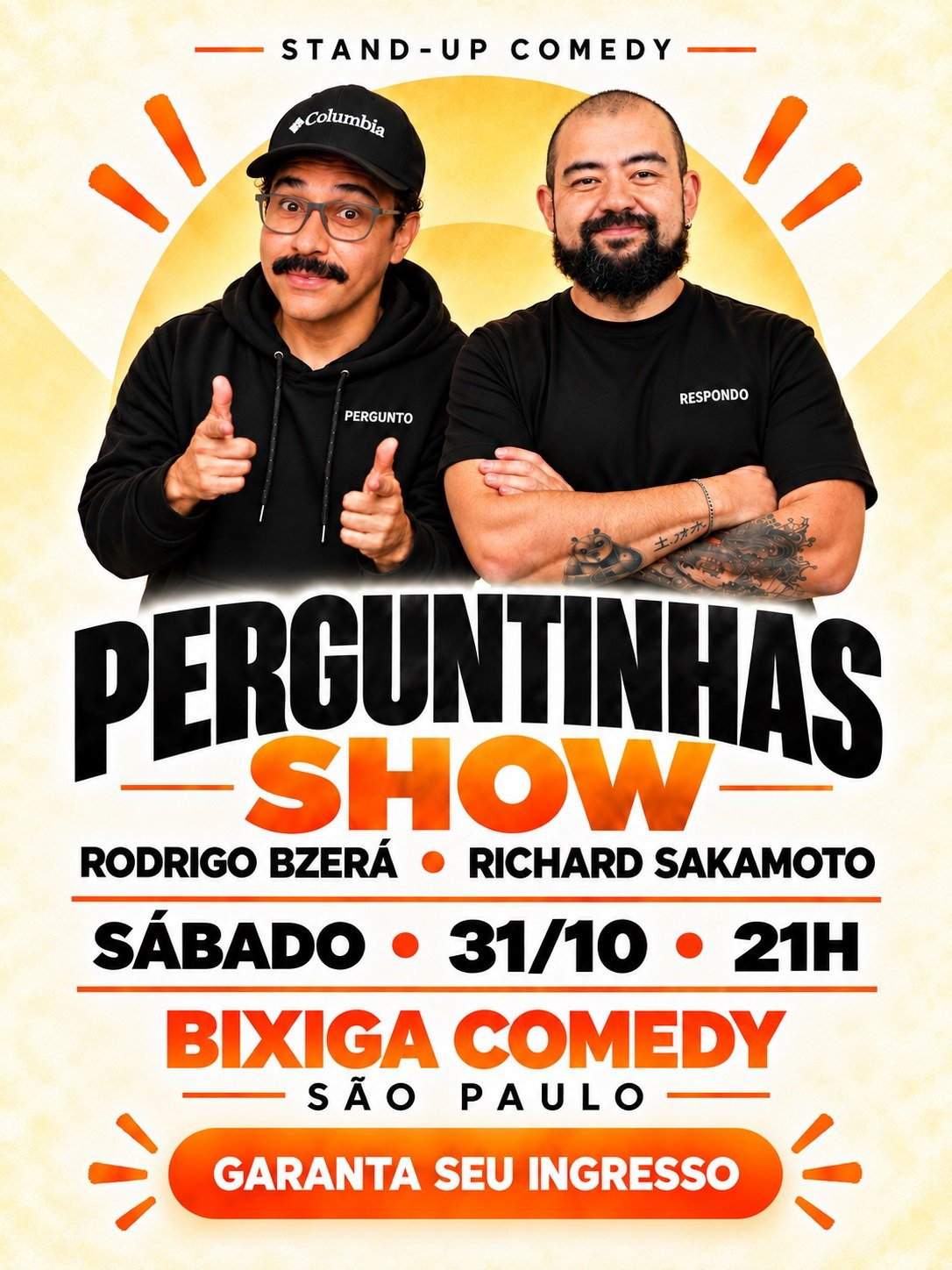Richard Sakamoto e Rodrigo Bzerá em Perguntinha Show | SP | Bixiga Comedy
