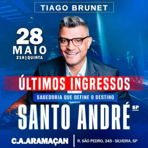 Tiago Brunet em Santo André - Palestra Sabedoria que Define o Destino