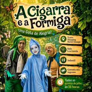 A Cigarra e a Formiga em uma gota de alegria