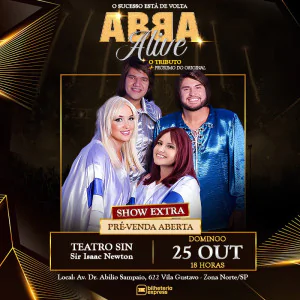 ABBA ALIVE - O Tributo + Próximo do Original