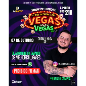Show de Hipnose Cômica Para Maiores com Fernando Di Campos em Guarulhos