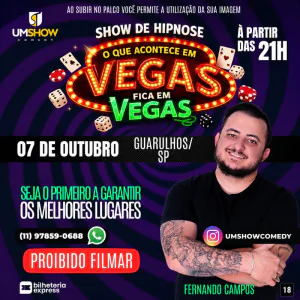 Show de Hipnose Cômica Para Maiores com Fernando Di Campos em Guarulhos